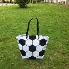 Белая черная парусиновая большая Повседневная сумка с шестигранной ручкой из ПУ и магнитной защелкой аксессуары для команды DOM106294