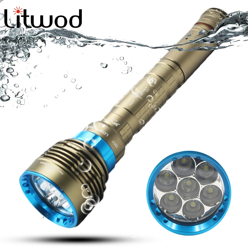 

Z20 DX7 Diving Flashlight LED 7 XML T6 13000LM Underwater LED Torch Lamp Light Waterproof Tactical Flashlight lantern
