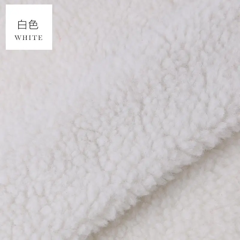  White Thick Plush Fabric Warm Fabric Lamb Wool Cloth