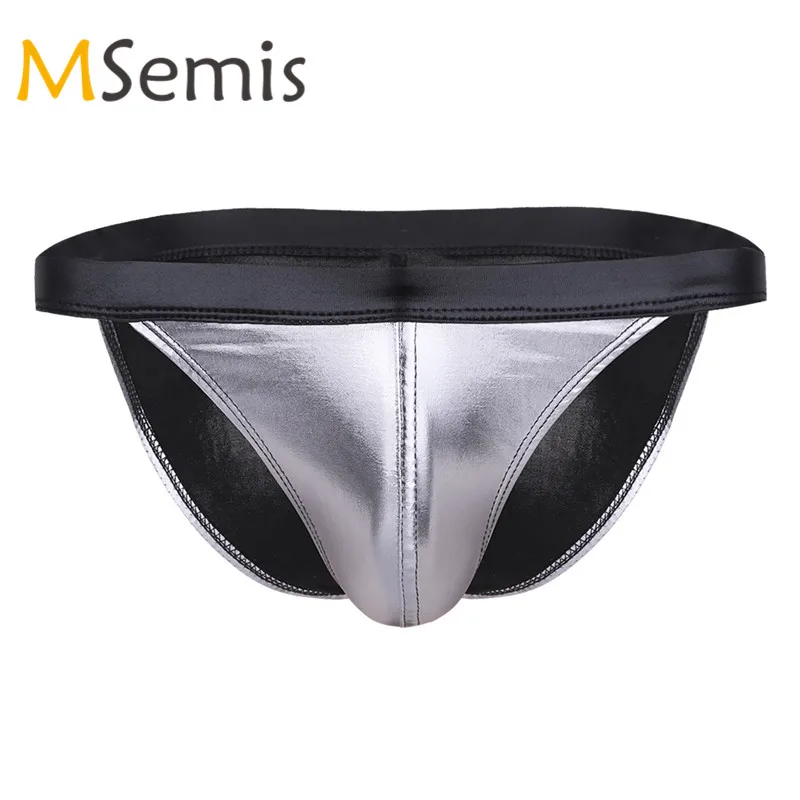 

Gay Swimwear Men Swimsuit Bikini Swim Briefs Shorts Wetlook Patent Leather Low Rise Pouch Male Panties Lingerie Swimming Suit