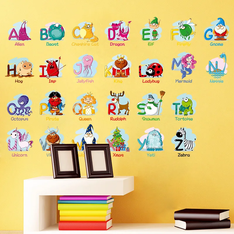 

Animal Letters Wall Decals ABC Sticker 45*60 cm letters wall stickers kids room wall decals alphabet vinyl abc wall art