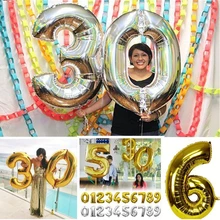 Cheap 32inch Number Float Air Balls Foil Digital Gold 123 0-9 Balloon For Wedding Party Decoration Baloon Kids Inflatable Toys