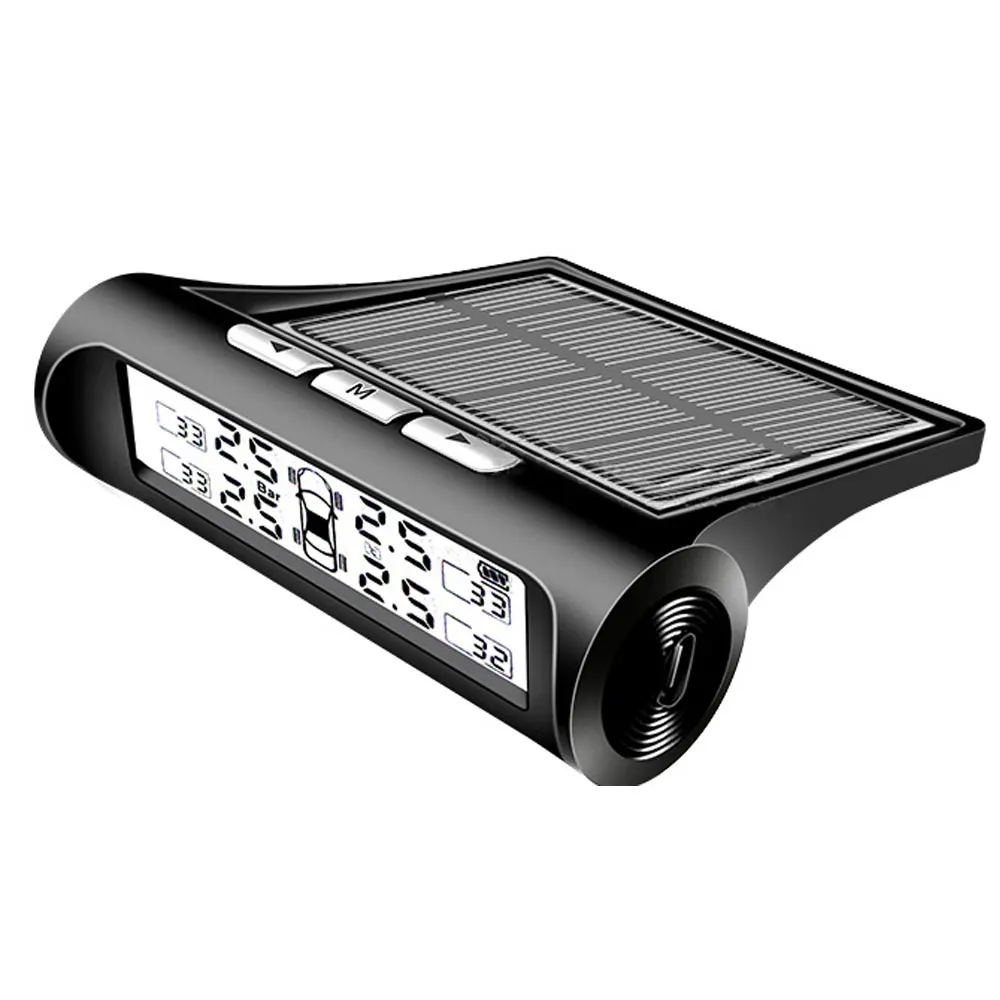 

Car TPMS USB or Solar Charging HD Digital LCD Display Auto Alarm tool Tire Pressure Monitoring System Wireless 4 external Sensor