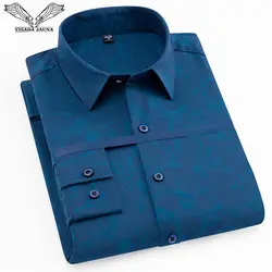 VISADA JAUNA 2019 Мужская Повседневная рубашка формальный дизайн с длинными рукавами хлопок тонкий костюм для мужчин большой размер 4XL N5061
