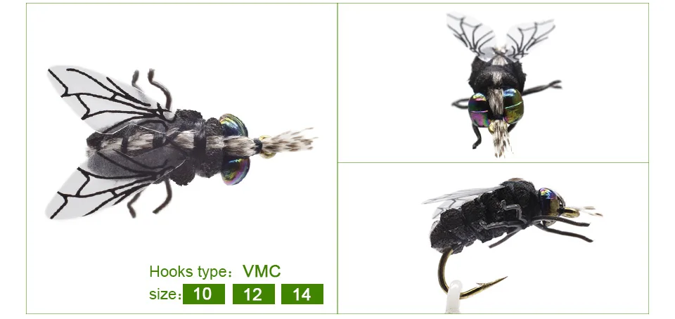 Набор мух для ловли нахлыстом, 12 шт., Реалистичная приманка для насекомых от комаров, приманка для форели, набор для ловли нахлыстом