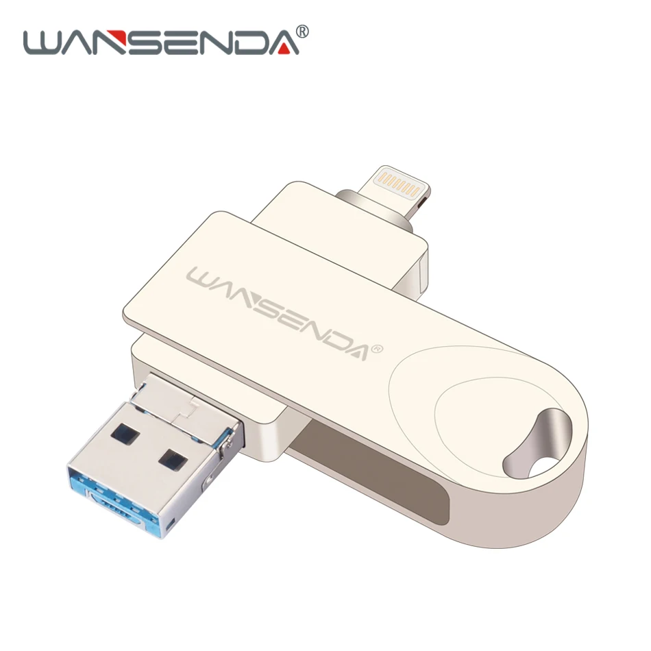 WANSENDA Usb 3.0 USB Flash Drive OTG Pen Drive 16GB USB Stick Flash Disk 8GB 32GB 64GB Pendrive for iPhone/iPad/Android/Table PC