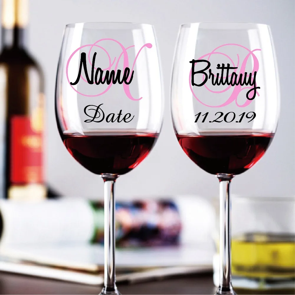 Home, Furniture & DIY 6 x Personalised Happy Birthday vinyl sticker decals pint high wine glass ...
