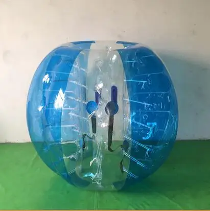Супер предложение 0,8 мм ПВХ 1,5 м диаметр Зорб мяч, дешевые надувные футбольные мячи, футбольный мяч Зорб, сумо мяч - Цвет: half blue and clear