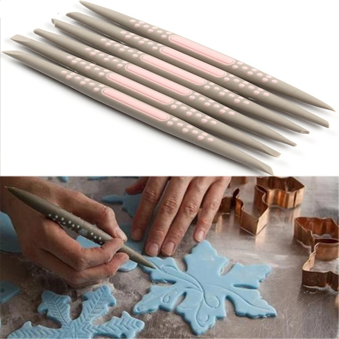 

6 pcs/set Silicone Fondant Cake Decorating Flower Modelling Pen Sugarcraft Flower Modelling Tools k092
