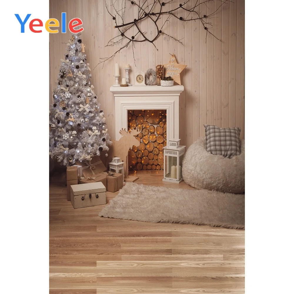 

Yeele Christmas Tree Fireplace Baby Scene Photography Background New Year Home Decor Photographic Backdrop Prop For Photo Studio