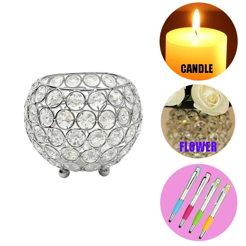 PEANDIM Votive подсвечник из серебра K9 Хрустальный свадебный стол центральный предмет