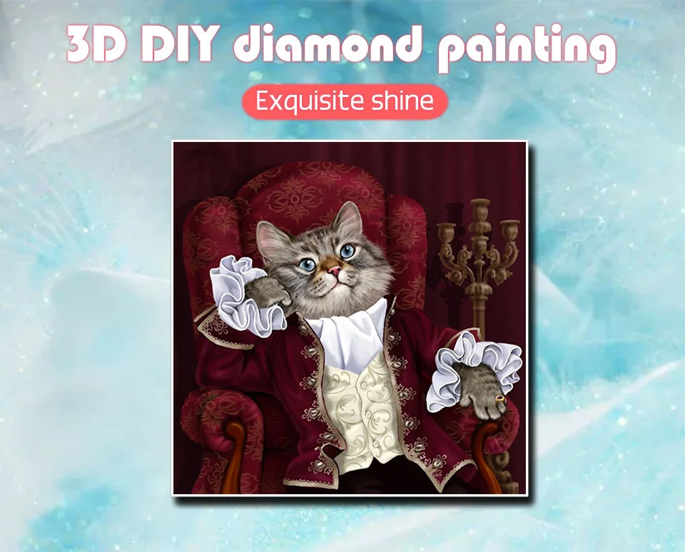HUACAN 5D DIY Алмазная картина кошка джентльмен полный квадратный дрель Декор домашнее изображение горного хрусталя вышивка стразами рисунков животных
