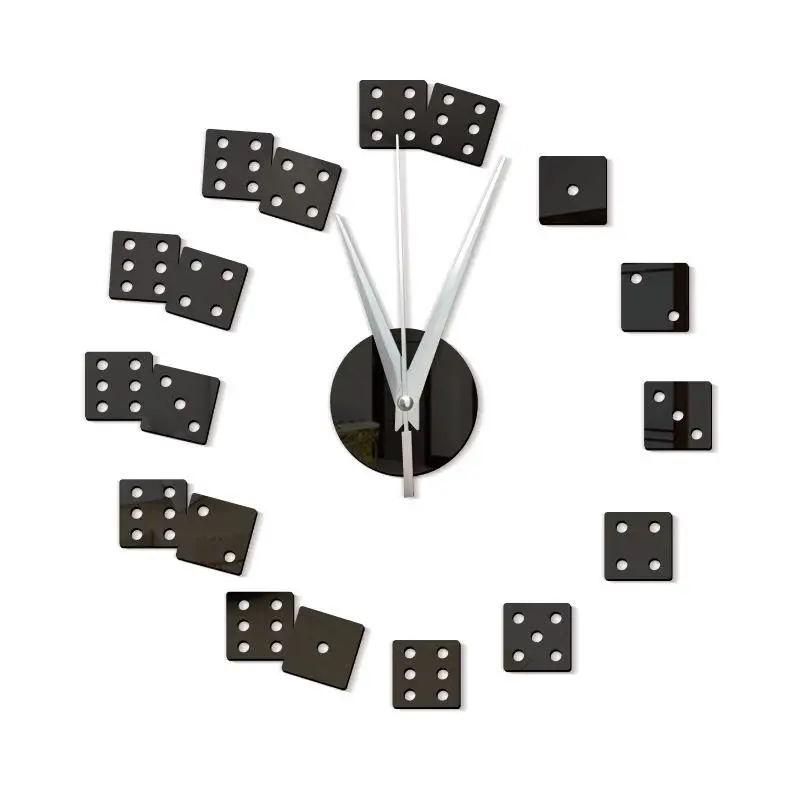 

Innovative DIY Dice Wall Clock Acrylic Mirror Wall Stickers Wall Clock Stickers For Living Room Wall Watch Free Shipping