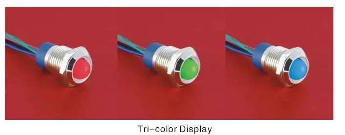 ONPOW 12 мм Водонепроницаемый IP67 куполом трехцветный RGB контрольная лампа 6 В, 12 В, 24 В светодиодный индикатор(GQ12G-D/Y/RGB/S