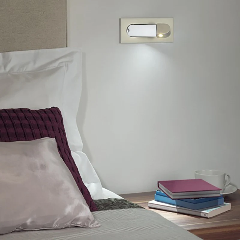Встраиваемый внутренний 3 Вт светодиодный настенный светильник, Регулируемый угол наклона, свободно прикроватная лампа для чтения, теплый белый светильник для гостиницы, кафе, домашние настенные лампы