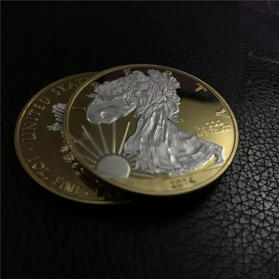 Горячая золотая монета американский золотой Орел 1 сувенирная монета. 999 Bullion Золотая круглая монета, американский золотой Орел 1 унций