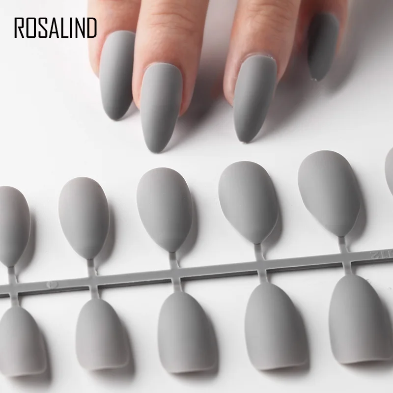 ROSALIND 24pcs Matte Fake Nails Nail Art Manicure Tips For False Nail Art Decoration Forms Extension Manicure Art False Nails - Цвет: N5284-10