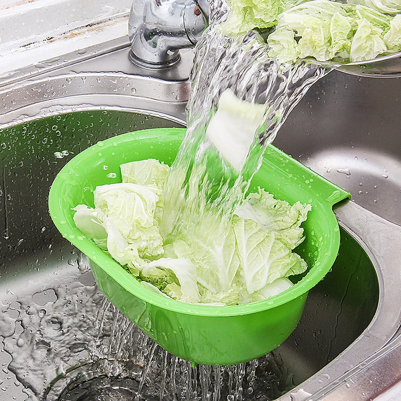 Vegetables Drain Basket Washing Rice Draining Basket Water Channel