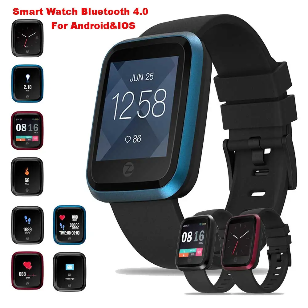 Смарт-часы Zeblaze Crystal 2 IP67 Bluetooth 4,0, шагомер, монитор сна, пульсометр, звонки, SMS напоминание, женские спортивные часы