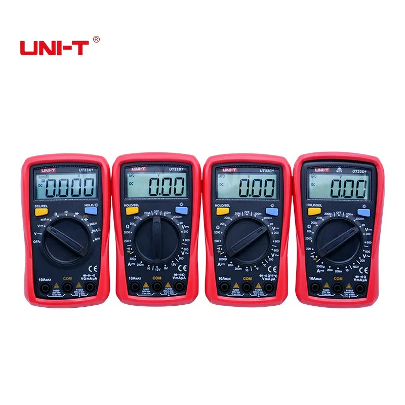 

Digital Multimeter UT33A+/B+/C+/D+ Max voltage 600V Non-contact temperature tester with LCD backlight display