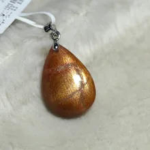 Высокое качество вспышки хороший свет натуральный оранжевый золотой Солнечный камень кулон 00430