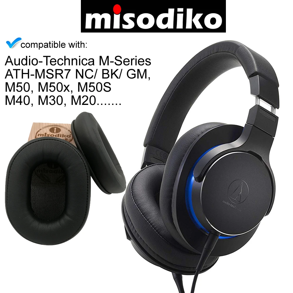 Misodiko Сменные амбушюры для наушников Audio-Technica ATH-M50x ATH-M40x ATH-M30x ATH-M70x ATH-MSR7, sony MDR-7506