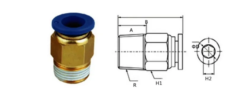 1/8 ''1/4'' 3/8 ''1/2'' Male-4 6 8 10 12 14 16 мм прямой нажимной Пневматический фитинг для подключения деталей воздушного компрессора
