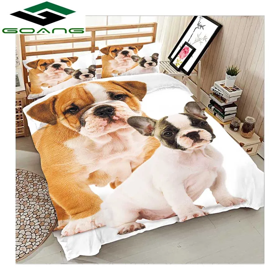 

GOANG kids bedding set 3d digital printing Cute Dog bed sheet duvet cover pillow case Children room decoration best gift