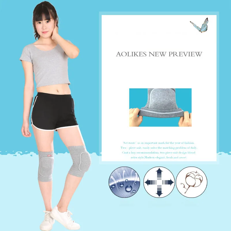 AOLIKES 1 زوج الرجال النساء الرقص الكرة الطائرة تنس الركبة منصات الرياضة Gym نيبادس سلامة سميكة الإسفنج دعم الركبة
