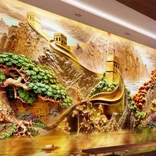 Beibehang украшения дома обои на заказ Фреска Красивые горы и реки 3D рельеф фон Настенная роспись 3d обои