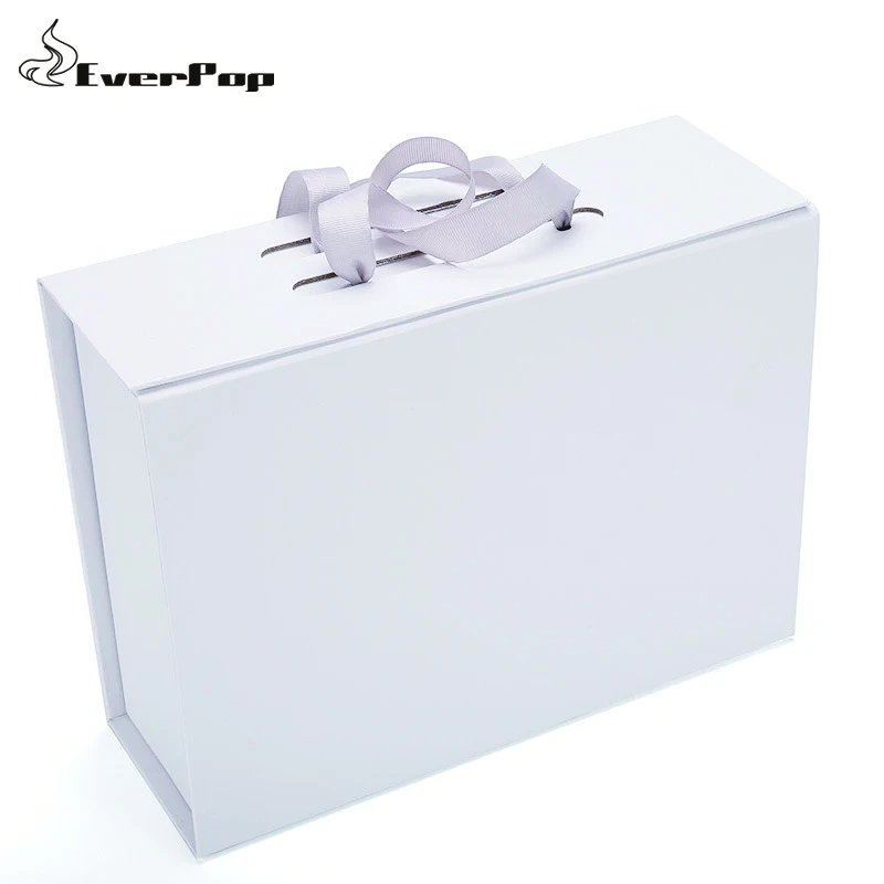 

5pcs Size 42.3x36.8x18cm Paperboard Foldable Boxes with Ribbon Handle Packaging Shoes Clothes Bag Gift Boxes