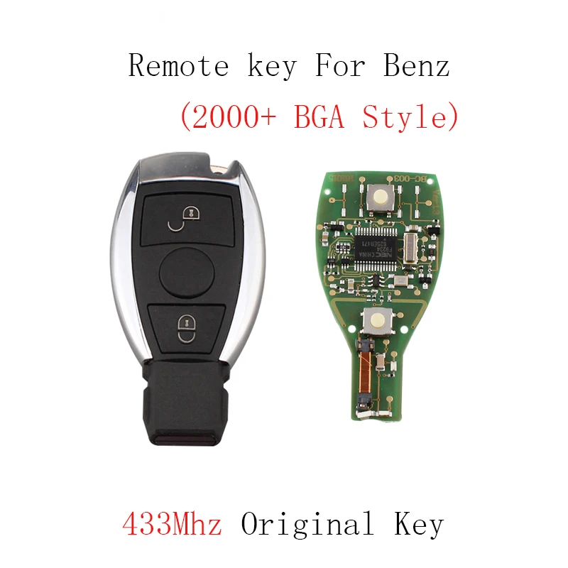 2 кнопки 433 МГц умный дистанционный ключ Fob для Mercedes BENZ A E S G CLK, SLK ML 2000+ NEC и BGA стиль авто оригинальные ключи автомобиля