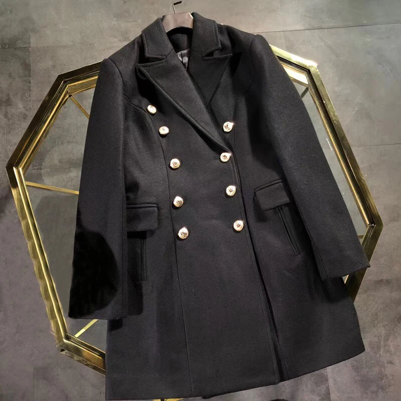 Survêtement Long Élégant Automne Double Manteau 2018 Manches Femmes Boutonnage Longues À De Hiver Mode Rf1UOq