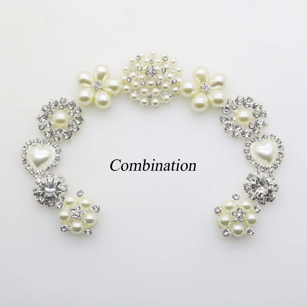 2018 New 11Pcs/Set Handmade combination buttons metal Buckles Invitations decor button Crystal fash - 32883786457