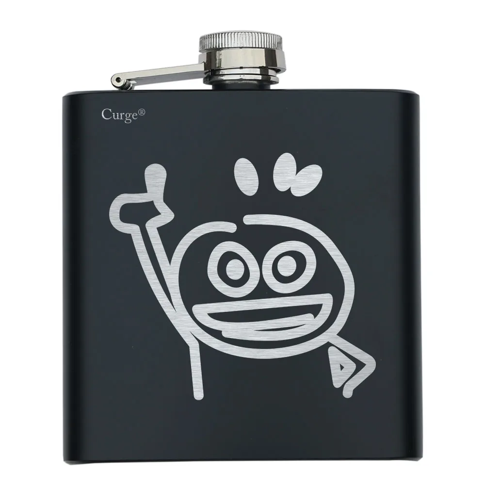 

Portable Stainless Steel 6oz Pocket Hip Flask Funny Pattern