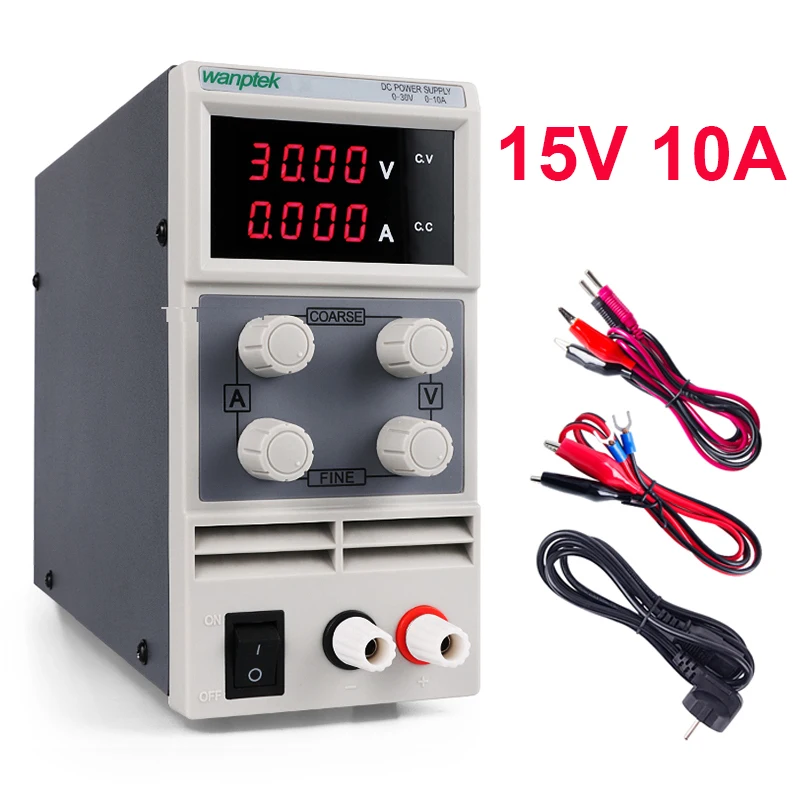 

4 Digits Lab Power Supply 15V 10A Digital Dispaly Laboratory Switching Power Supply Adjustable Source input Support 220V 110V