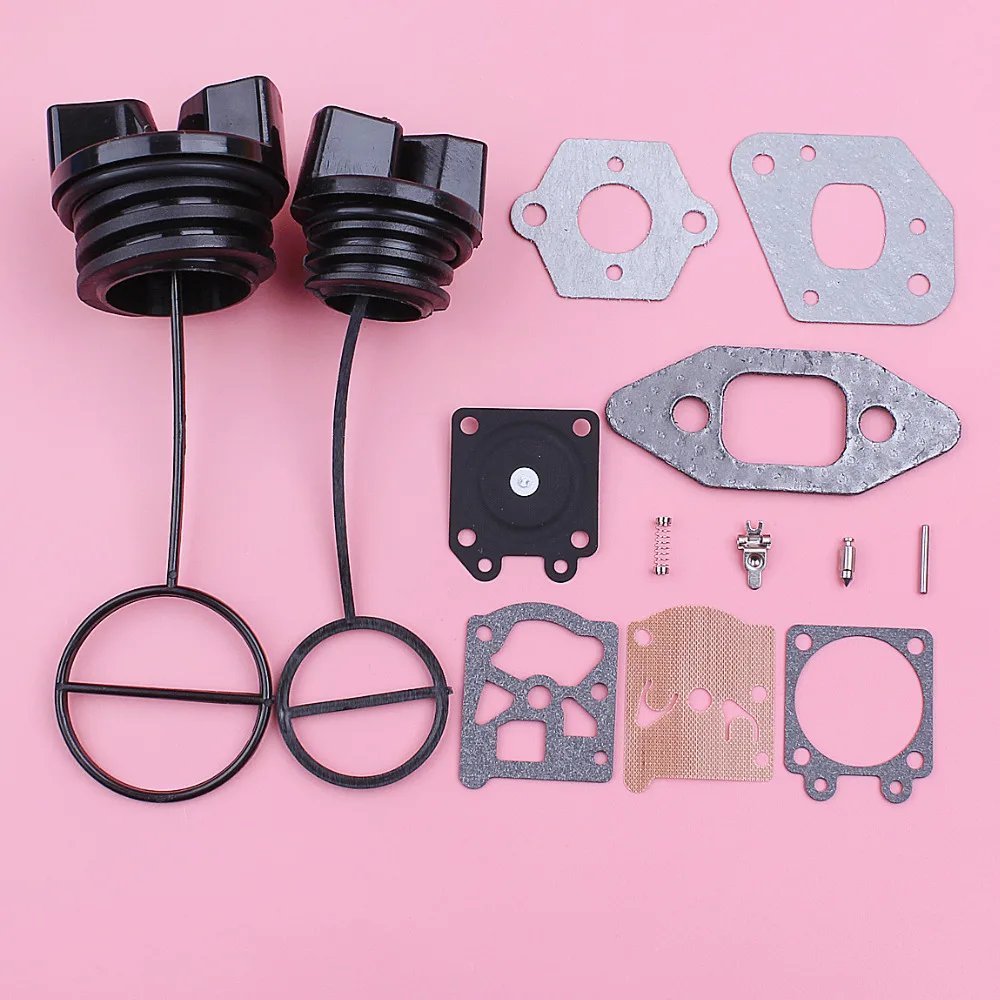 Carburetor Carb Gasket Repair Kit For Partner 350 351 370 Fuel Oil Tank Cap Chainsaw Replacement Spare Part
