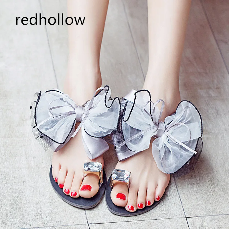 

2019 Summer Slippers Woman Shoes Beach Flip Flops Slippers For Women Bowknot Girls Ladies Flat Shoes Plus Size 35-42