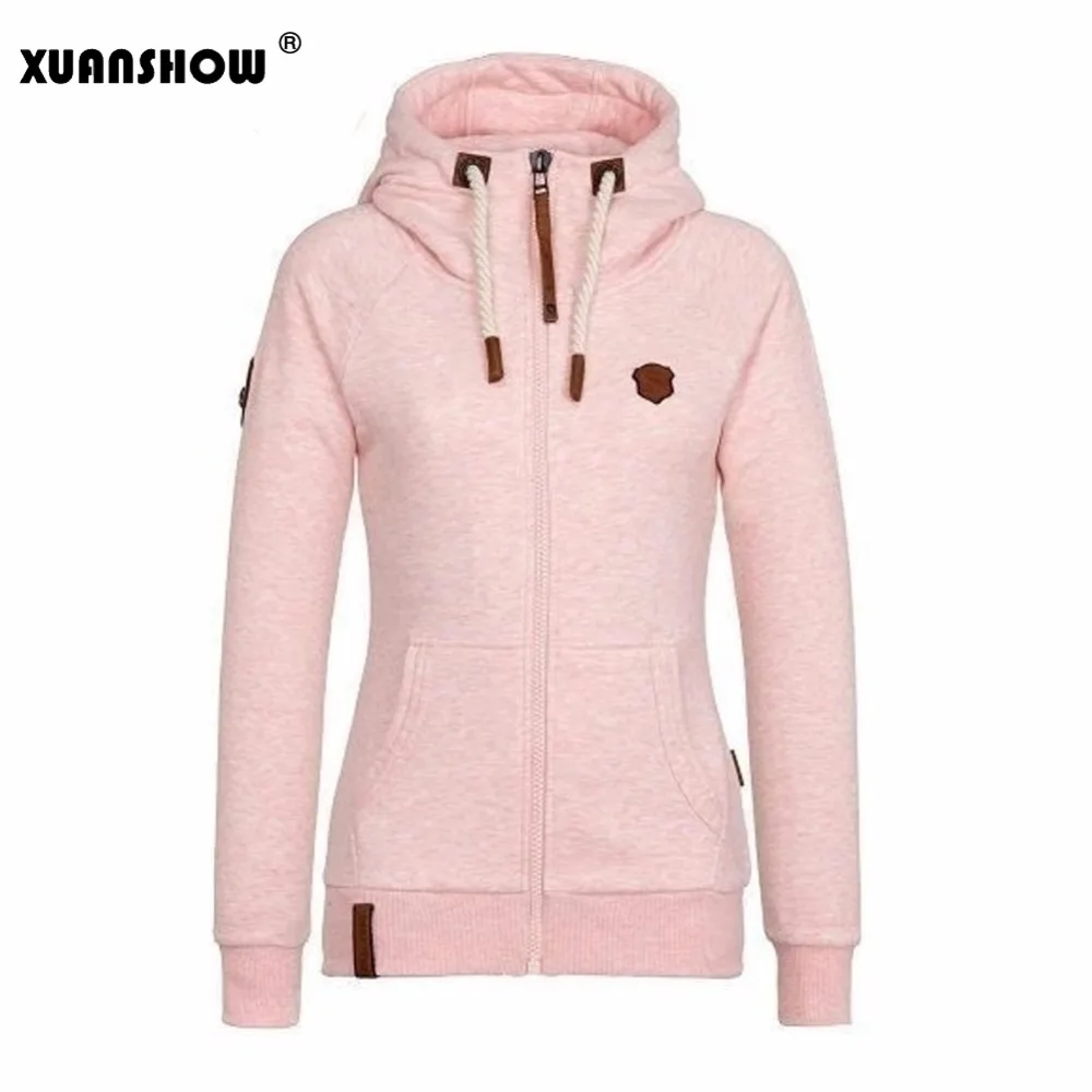 XUANSHOW 2019 женщины мода новый толстовка Куртка застежка молния воротник Молния