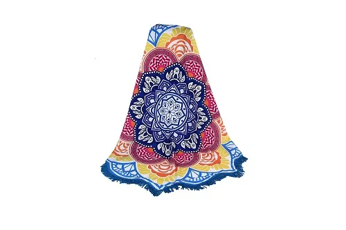 150 см круглое пляжное полотенце большой коврик для йоги в продаже градиентные цветы Мандала пляжное полотенце для купания для взрослых скатерть для пикника одеяло - Цвет: as picture