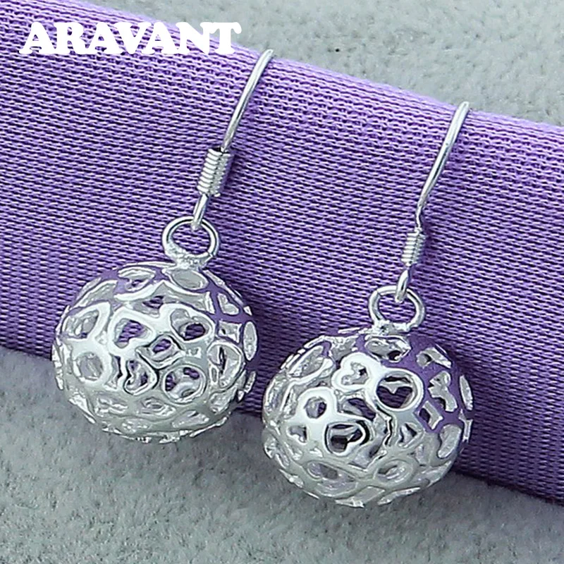 

Round Balls Earrings 925 Silver Jewelry Simple Earring For Women Engagement Party Jewelry