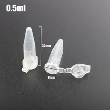 100 pcs 8*32mm 0.5 ml Tubo de Centrífuga de Plástico Tubos de Ensaio de Frasco Recipiente De Plástico Transparente De Armazenamento Jardim de Casa garrafas