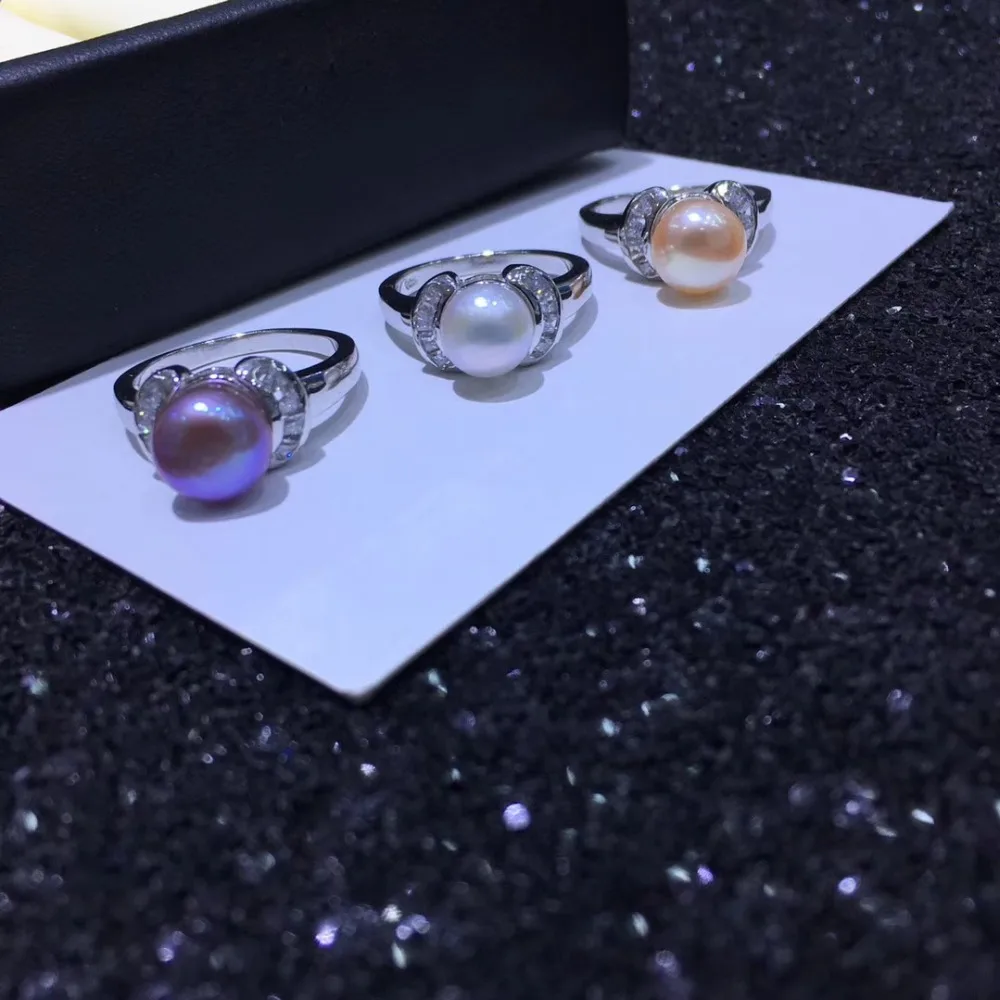 

YIKALAISI 925 sterling silver jewelry Pearl ring jewelry for women Fine 100% natural 8-9 mm Freshwater pearl wholesale