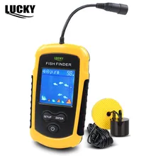 Lucky Fish Finders Alarm 100M Portable Sonar Wired LCD Fish depth Finder Echo Sounder Electronic Fishing Tackle FFC1108-1#b5