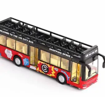 

Alloy bus toy car simulation car model Pull back the car sound and light
