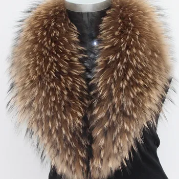 

Fashionable real Raccoon necks natural color raccoon fur collar
