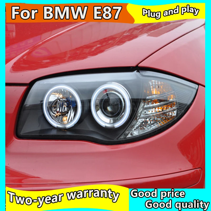 Car Styling for BMW E87 120i 130i Headlights 2004-2011 E87 LED Headlight DRL Lens Double Beam H7 HID Xenon bi xenon lens