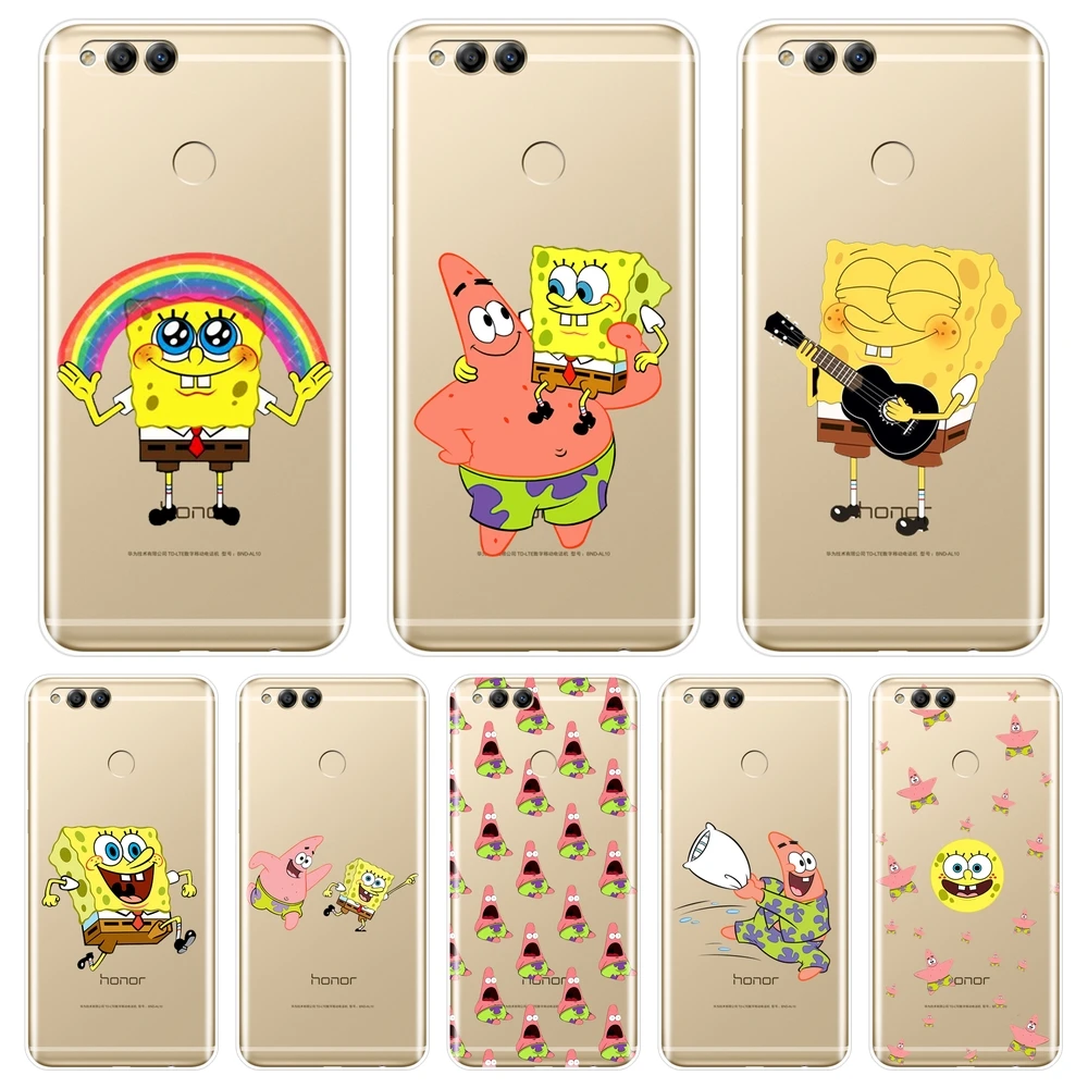 

Spongebob Phone Case For Huawei Honor 7 8 9 10 Lite Soft Silicone Back Cover For Huawei Honor 8X MAX 10 9 8 7 7S 7X 7A 7C Pro