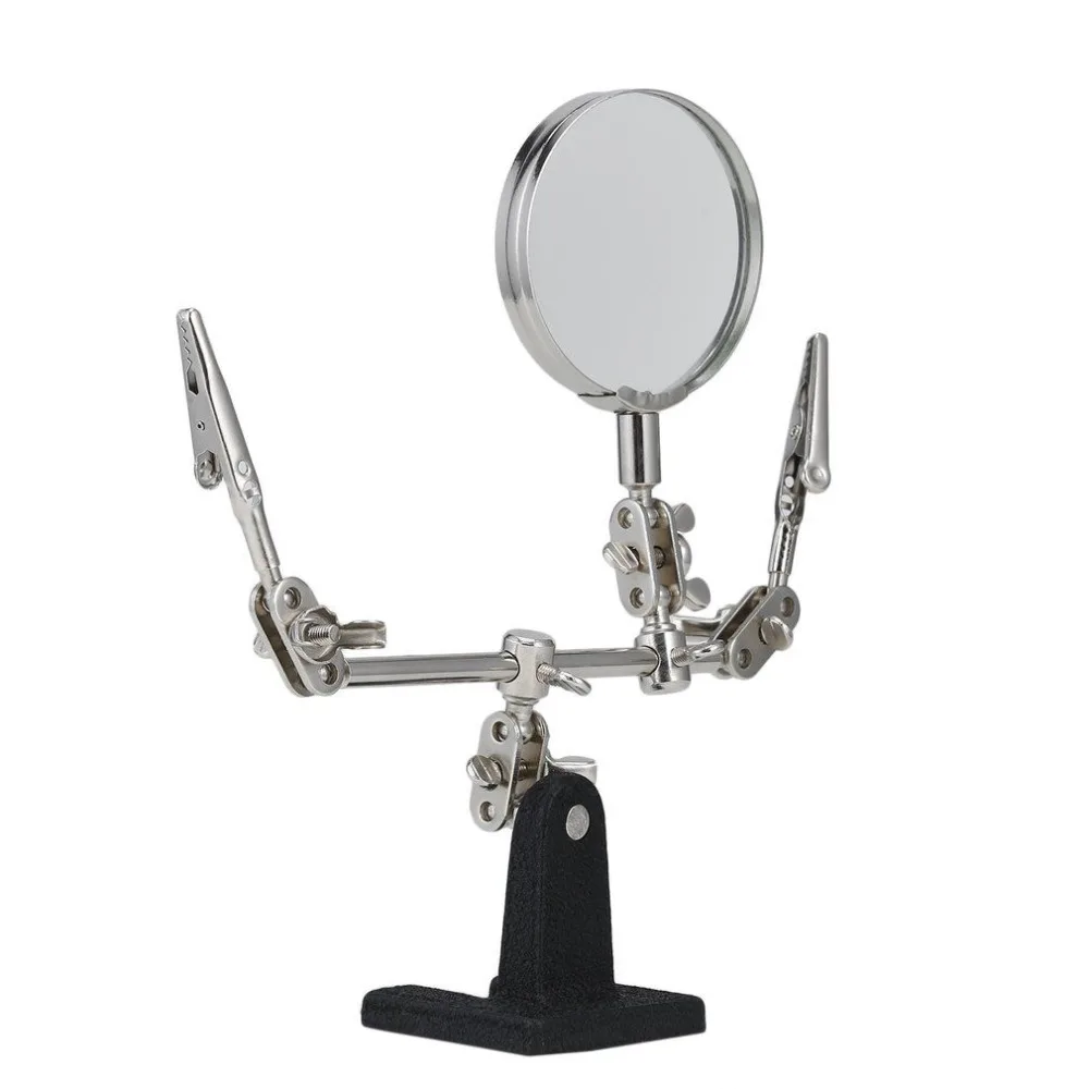 

60mm 5x Magnifying Soldering Stand with Glass Clamp Tool Desktop Welding Iron Frame Auxiliary Clamp Electronic Maintenance Base