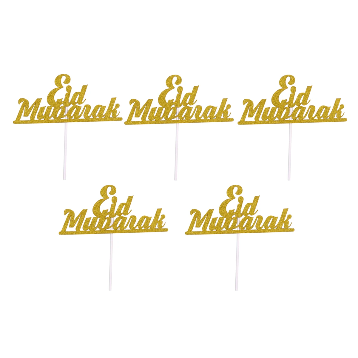 

5pcs/Set Golden Paper Cupcake Picks Muslim Eid Mubarak Cupcake Cake Sticks Topper Flag Decor Party Supplies